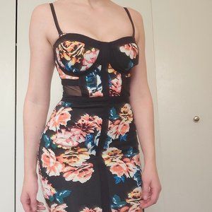 Floral and black dress